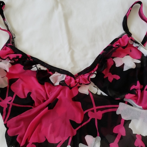 Babydoll Nighty  Pink/Black/White by ELLE - Picture 6 of 7